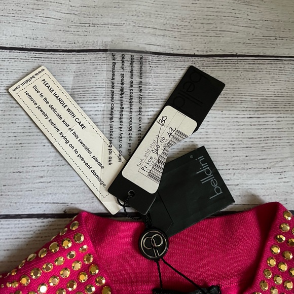 Belldini Fuchsia Top with Gold Studs nwt - Picture 5 of 7